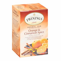 Twinings of London Tea - Orange and Cinnamon Spice Tea Naturally Caffeine Free (One Box 20 Tea Bags) 40g